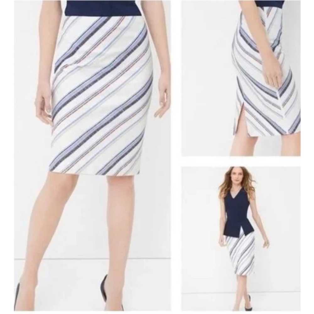 White House Black Market Diagonal Striped Skirt Size 4